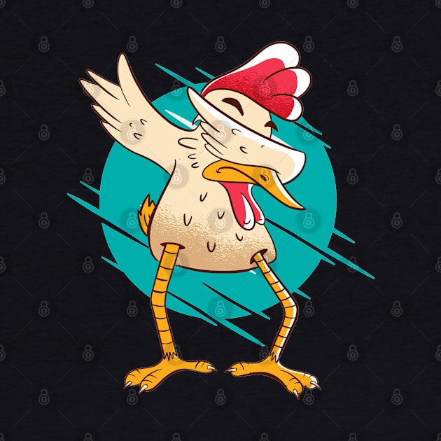 Dabbing Chicken - Funny Cute Animals by Artistic muss